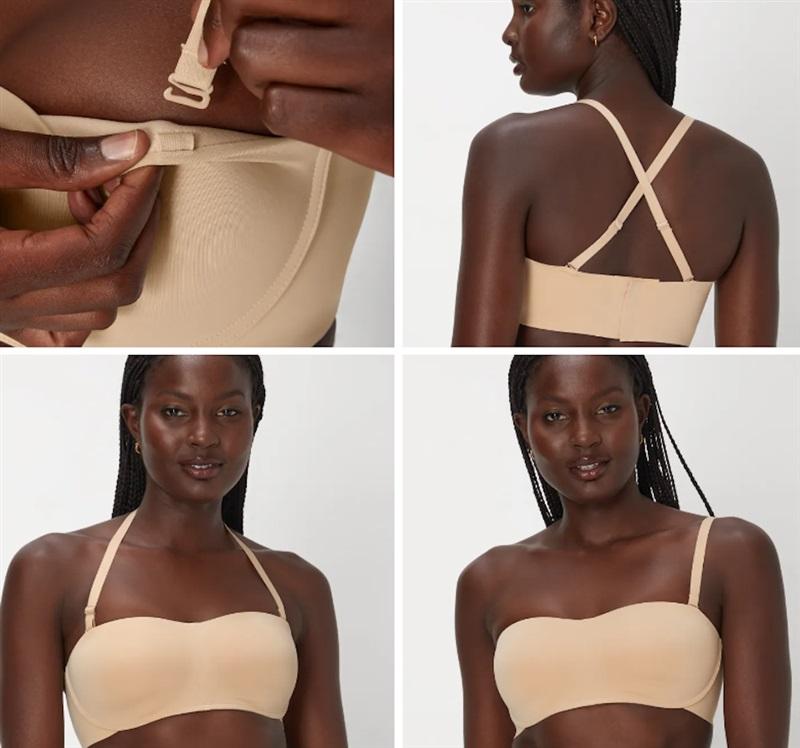 NWOT Maidenform XL Pure Comfort Strapless Wireless Bra DM7685 Beige 124451