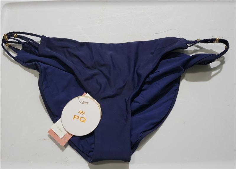 NWT Pilyq M Nat Strappy Braided Full Bikini Swim Bottoms Blue 124576