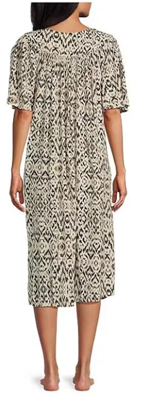 NEW Go Softly 3X Ikat Crinkled Woven Patio Dress Black Cream 124584