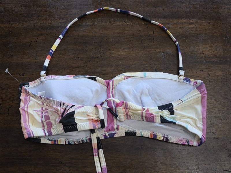 NWOT Trina Turk 8 Floral Tropical Leaf Bandeau Bikini Swim Top 124644