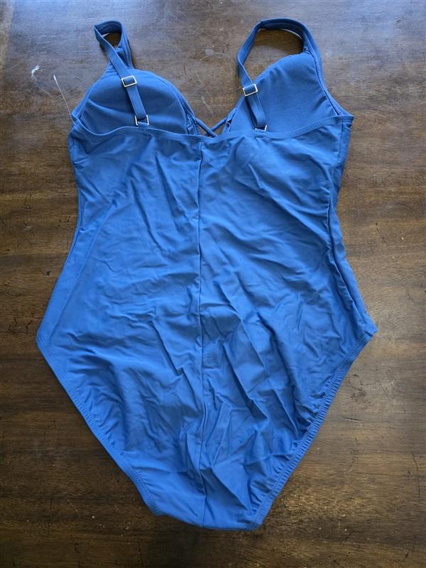 NWOT Into the Bleu 12 Corset Front One Piece Swimsuit Blue 124646