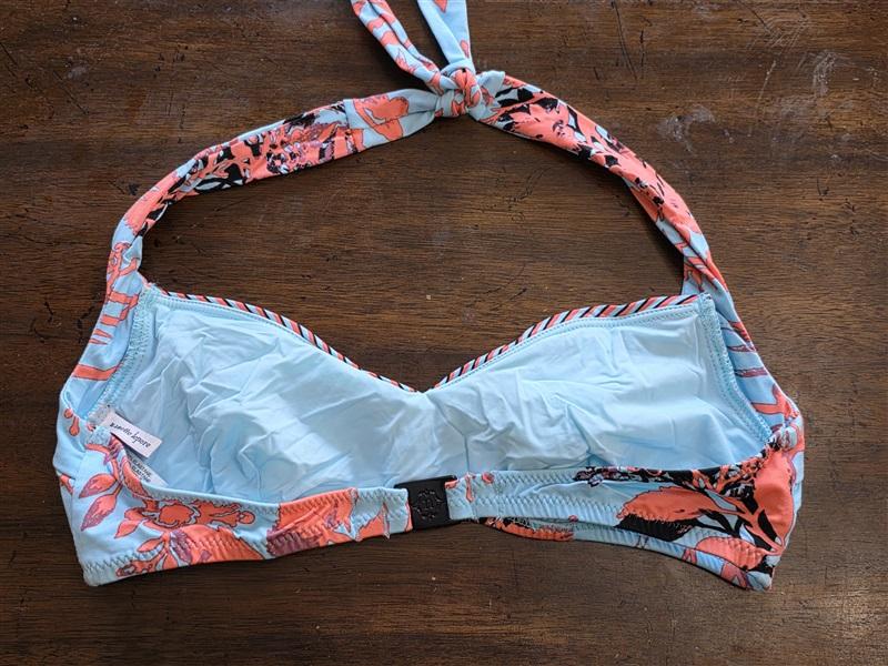 NWOT Nanette Lepore M Blue Coral Heartbreaker Bikini Swim Top 124672