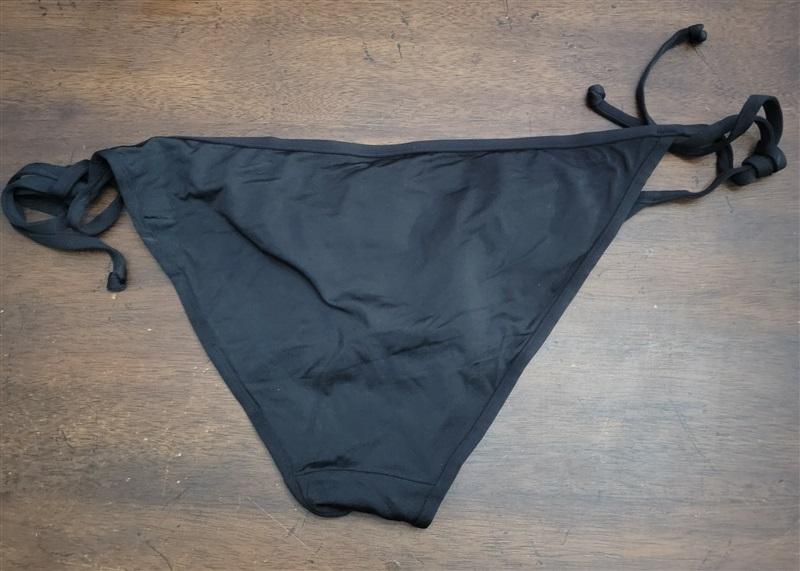 NWOT H&M 14 Sequin Black Silver Bikini Swim Tie Side Bikini Bottom 124752