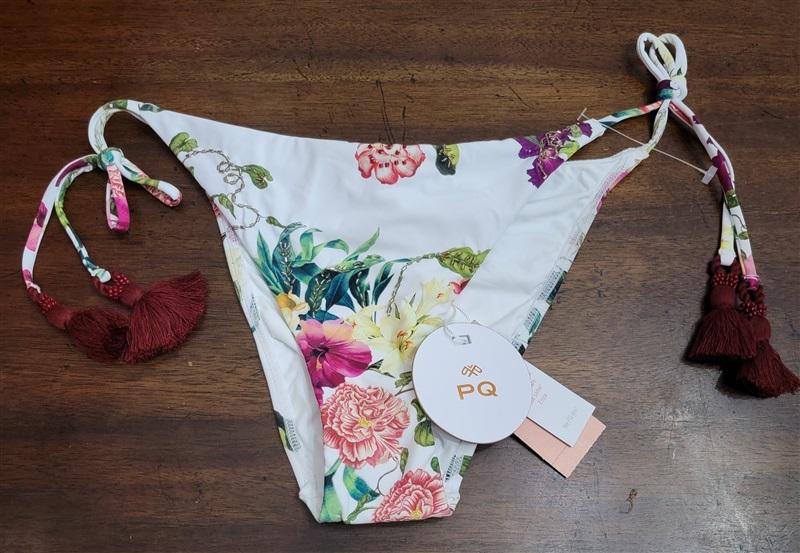 NWT Pilyq S SHB Embroidered Beaded Tie Teeny Bikini Swim Bottom 124854