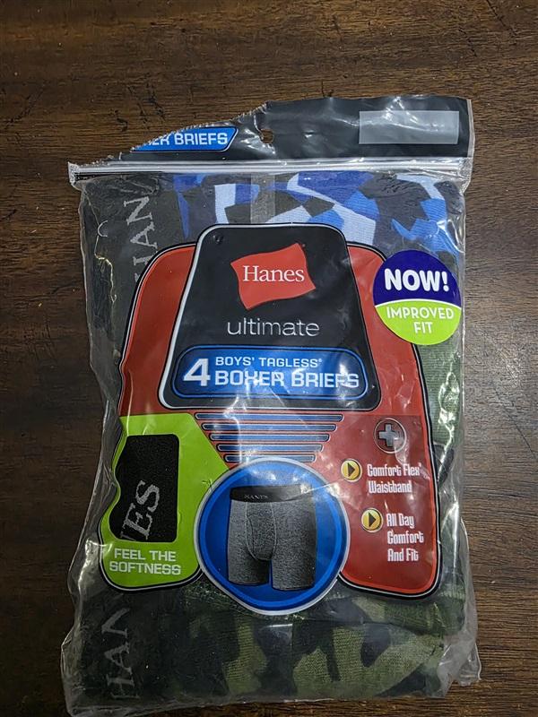NWTD Hanes M Boy's Ultimate 4pr Boxer Briefs Underwear Tagless 124902
