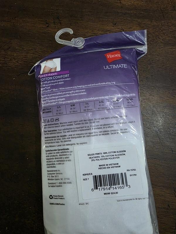 NWT Hanes 7 Ultimate Cotton Comfort 6pr Briefs Underwear 124904
