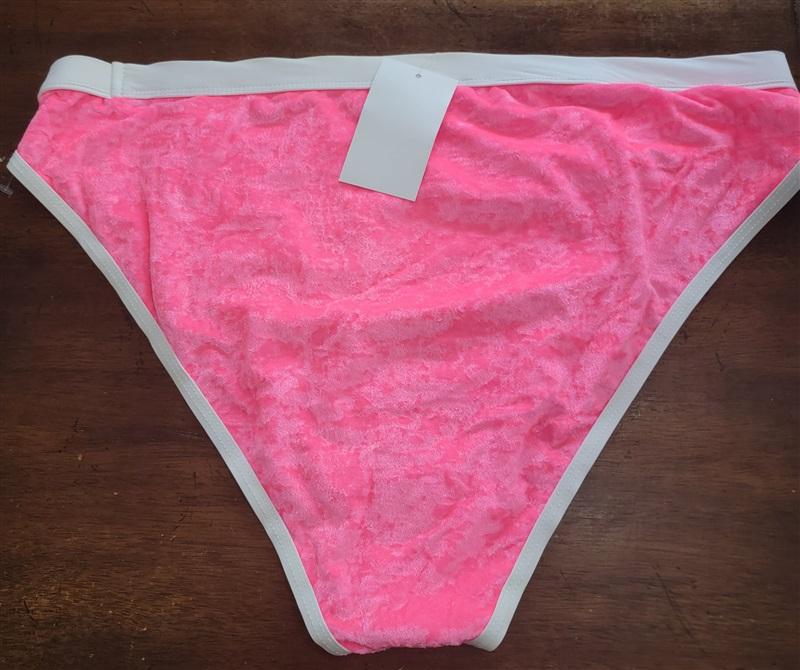 NWT Basta Surf 20 Pink Crushed Velvet High Leg Bikini Swim Bottom 124952