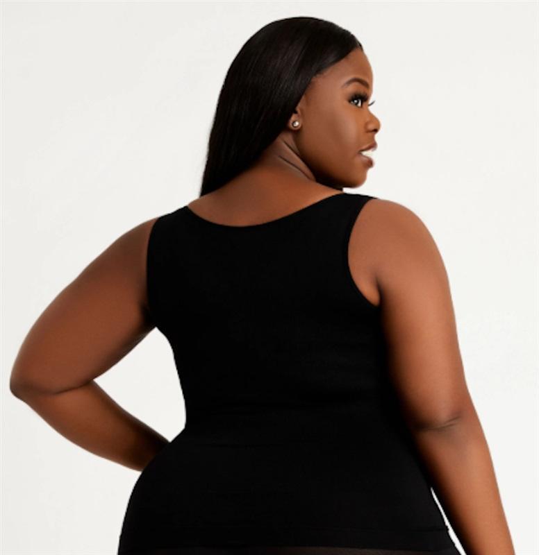 NWT Ashley Stewart 1X WYOB Medium Control Seamless Cami Black 124995