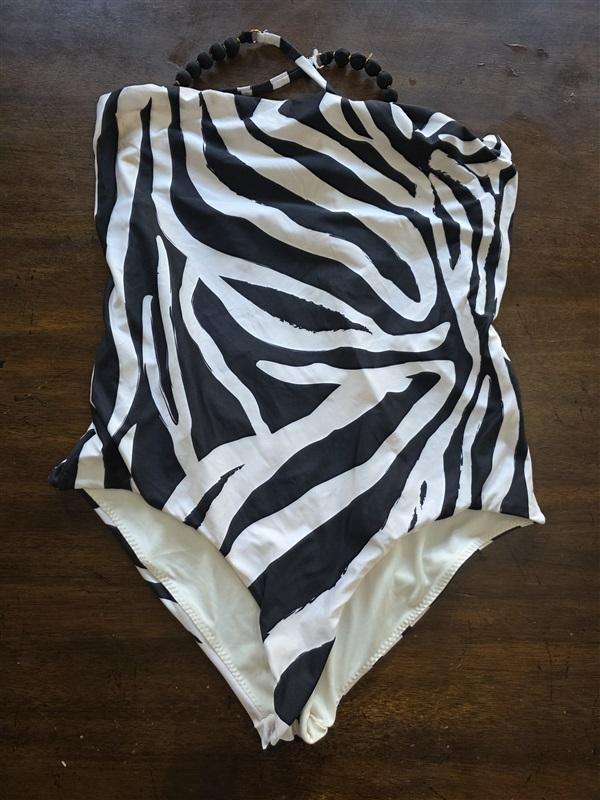 NWOT Boston Proper XL Miloga 1pc Zebra Bead Straps Swimsuit 125046