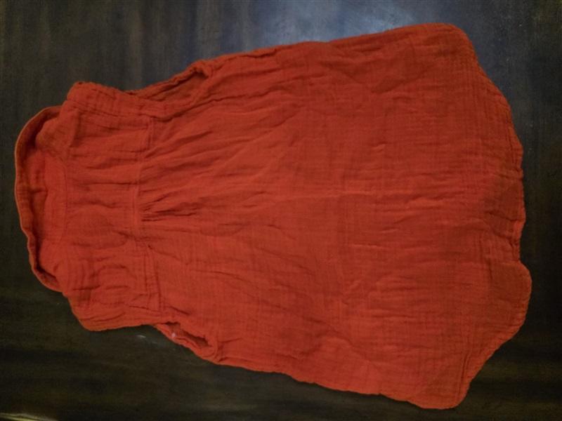 NWOT Michael Stars XS Button Down Sleeveless Gauze Shirt Orange 125054