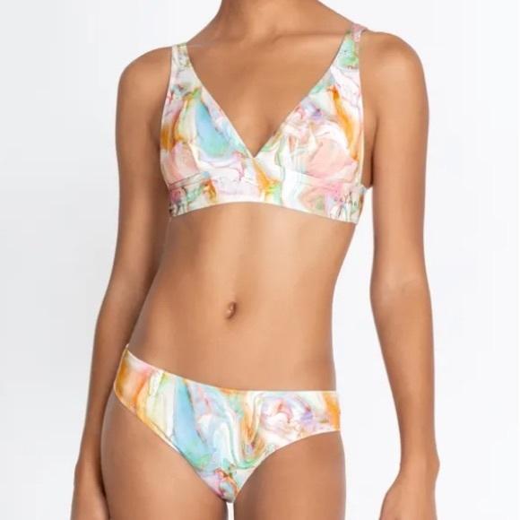 NWT Calme XXL Tie Dye Teal Hipster Bikini Swim Bottom 125121