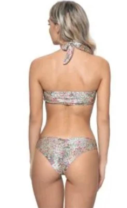 NWOT Pilyq S Paisley Coast Aria Bikini Top Pink Blue 125125
