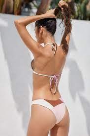NWOTD L*Space M Sea Glass Color Block Bikini Swim Top Brown Pink PCR 125142