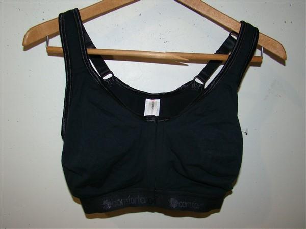 NWOT Comfort Choice 54B Wire Free Cotton Logo Leisure Beige Bra Black 125152
