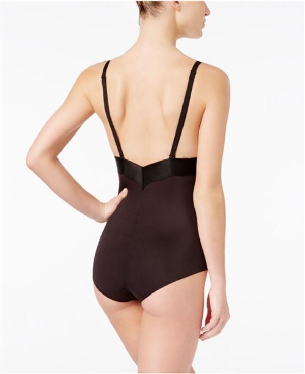 NWT Maidenform 36D Endlessly Smooth Plunge Bodybriefer DM1008 Black 125163