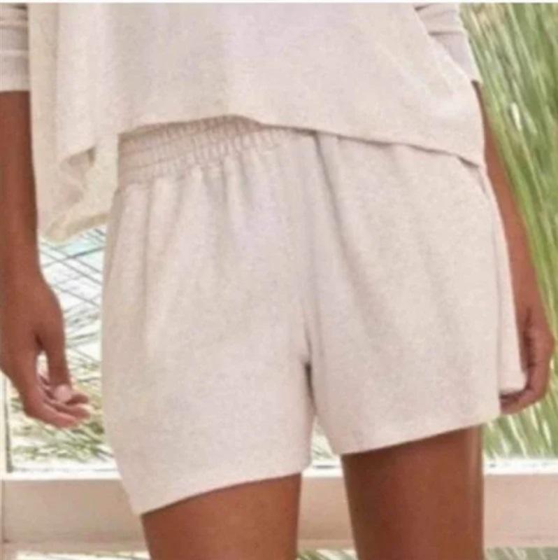 NWT Calme XL Drawstring Smocked Cozy Pull On Sweat Shorts 125278