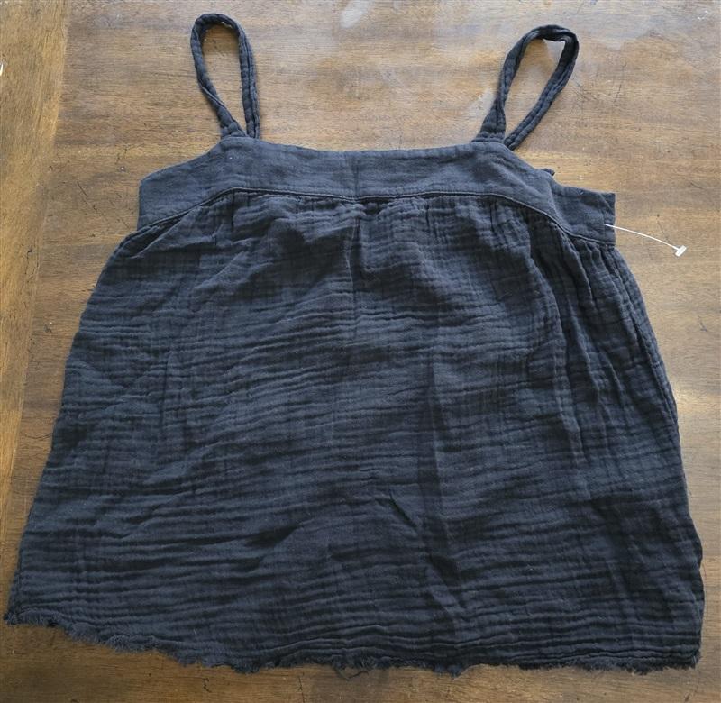 NWOT Michael Stars XS Tamera Crinkle Gauze Tank Top Black 125281