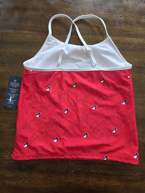 NWT Tommy Hilfiger XL Heart Tankini Swim Top Red 125352