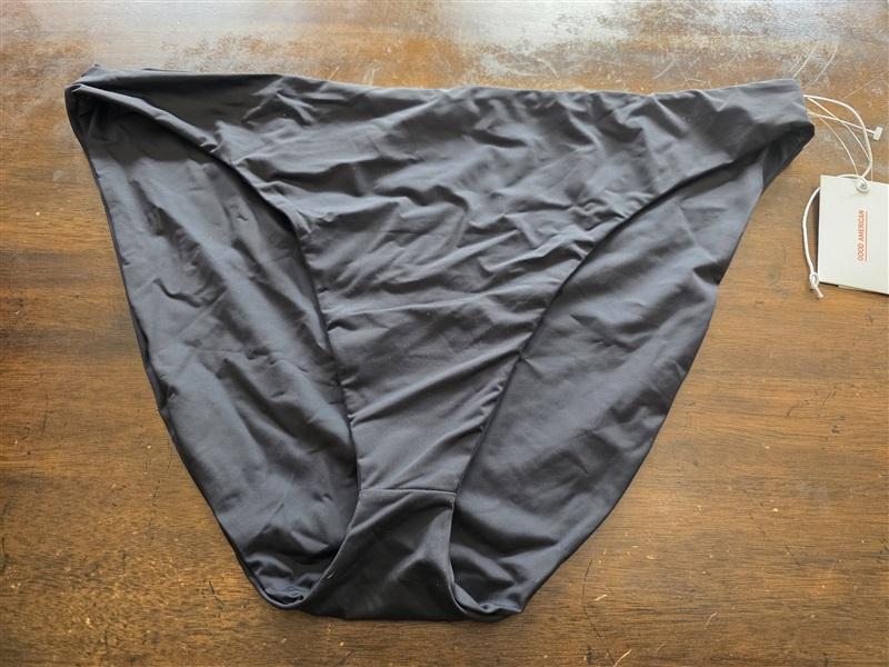 NWT Good American 4X Basic Better Bikini Cheeky Bottom Swim Black 125357
