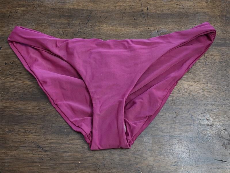 NWT Pilyq Zen S Solid Burgundy Ruched Full Bikini Swim Bottom 125360