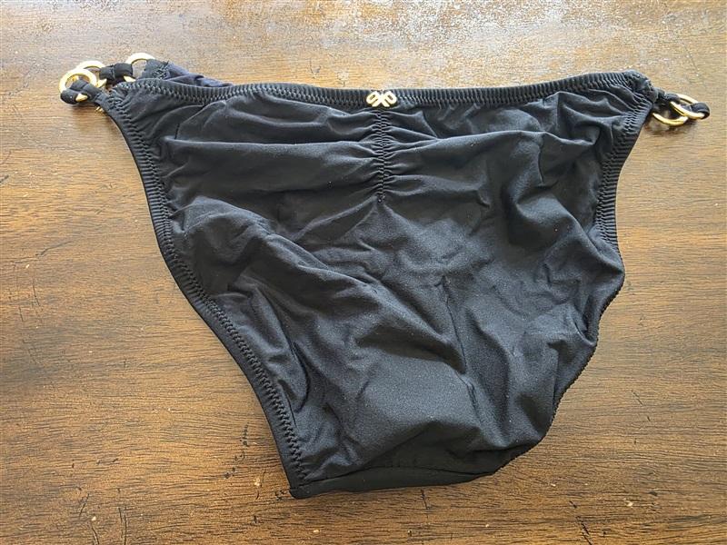 NWT Pilyq PQ XS Black Link Chain Side Full Bikini 125368