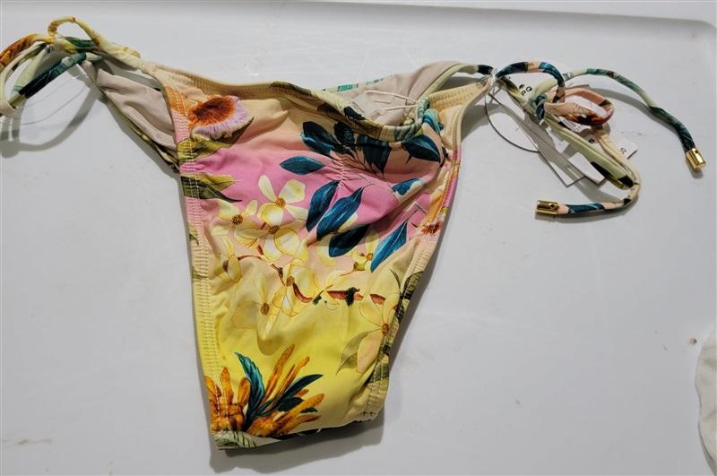 NWT Pilyq M Oasis OSS Embroidered Beaded Tie Teeny Bikini Swim Bottom 125410