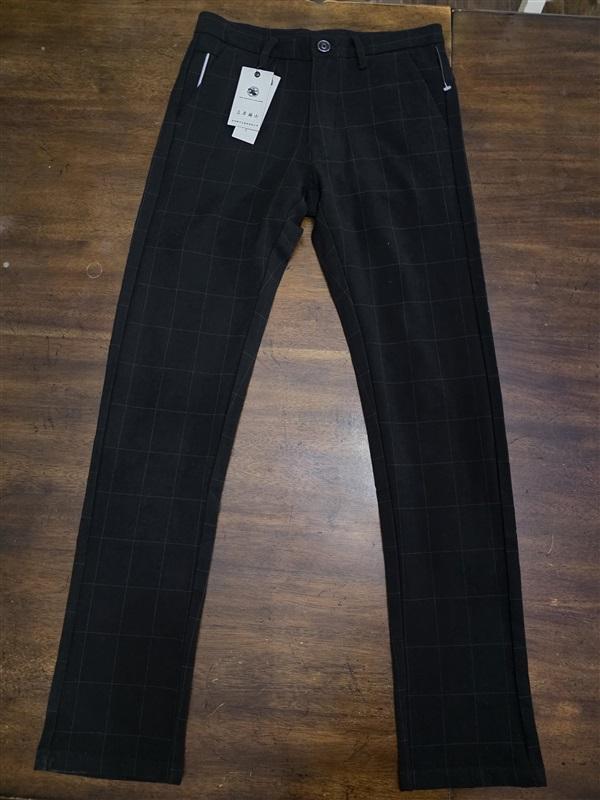 NWT Fodoee S Rive Gauche Cavalier Black Skinny Leg Trousers Pants Stretch 125420