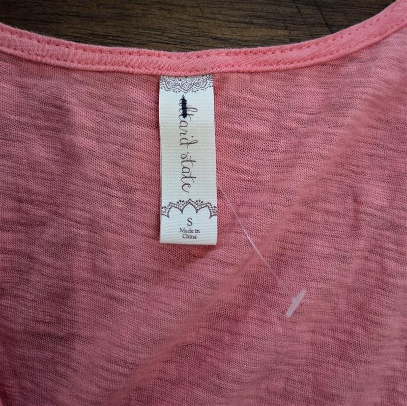 NWOT Altar'd State S Coral Surplice Tank Top Tie Side Boho Blouse 125429