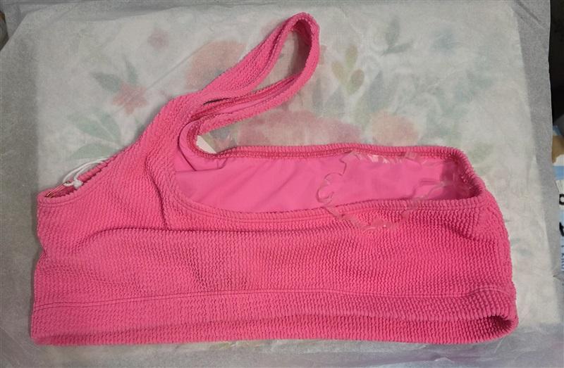 NWT Good American 2xl/ 3XL 5/6 ALWAYS FITS 1 Shoulder BIKINI TOP Pink 125451