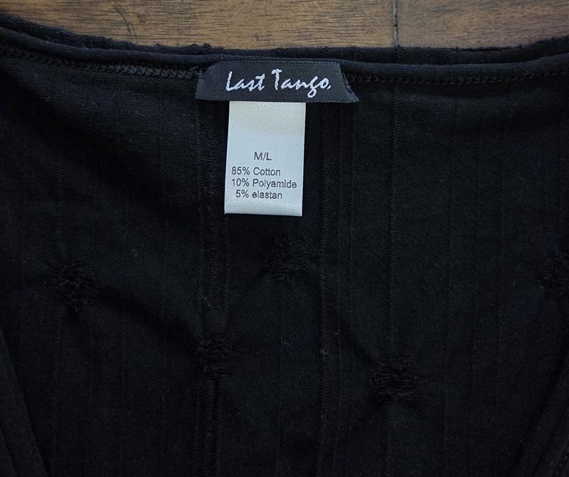 NWOT Last Tango M/L Seamless Tank Top Black Polka Dot 125511