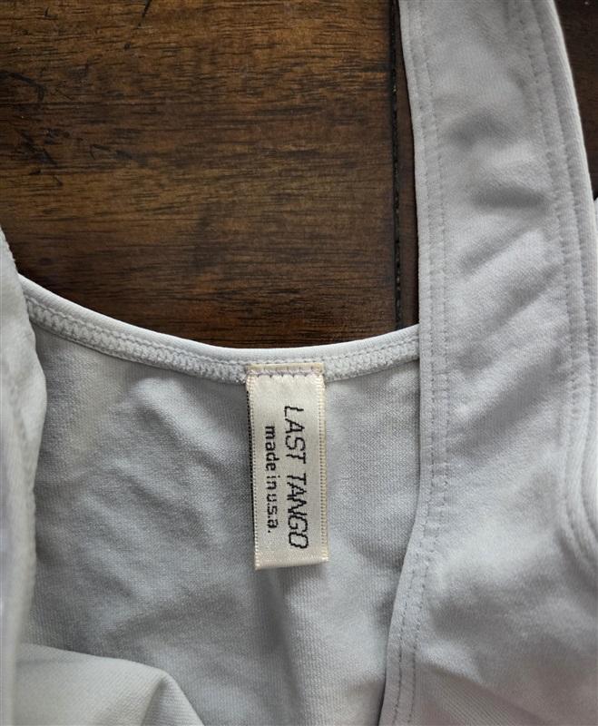 NWOT Last Tango S/M Ruched Baby Doll Tank Top Gray 125514