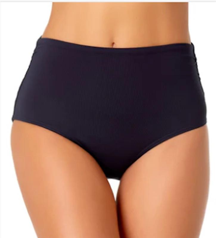 NWT Anne Cole 24W Convertible High Waist Shirred Swim Bottom BSBL Blue 125555