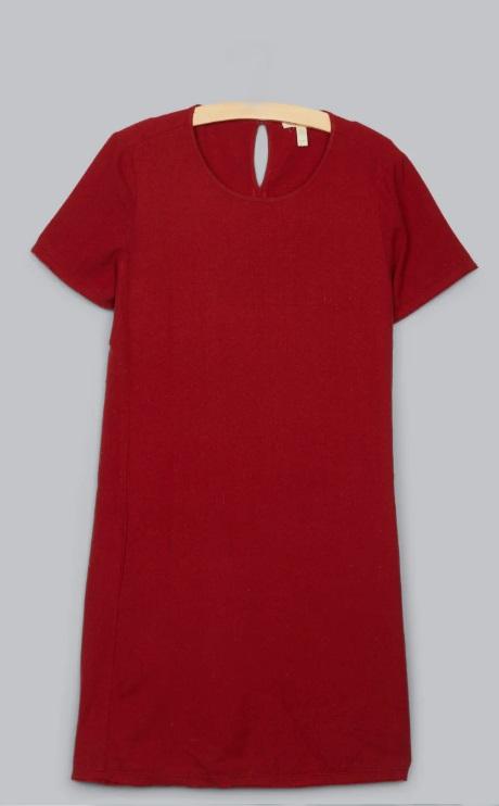 NWOT Eileen Fisher 100% Silk Noil Rust Red Mini Dress 125586