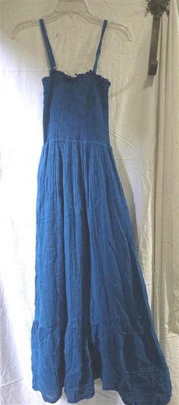 NWOT Michael Stars XS Alejandra Crinkle Gauze Teal Blue Sun Dress 125612