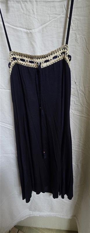 NWOT Robin Piccone M Blue Bandeau Crochet Dress Pool Cover Up 125647