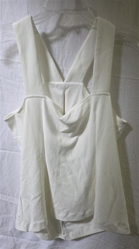 NWOT Boston Proper Keyhole Tank Ivory Cross Front Top 125727