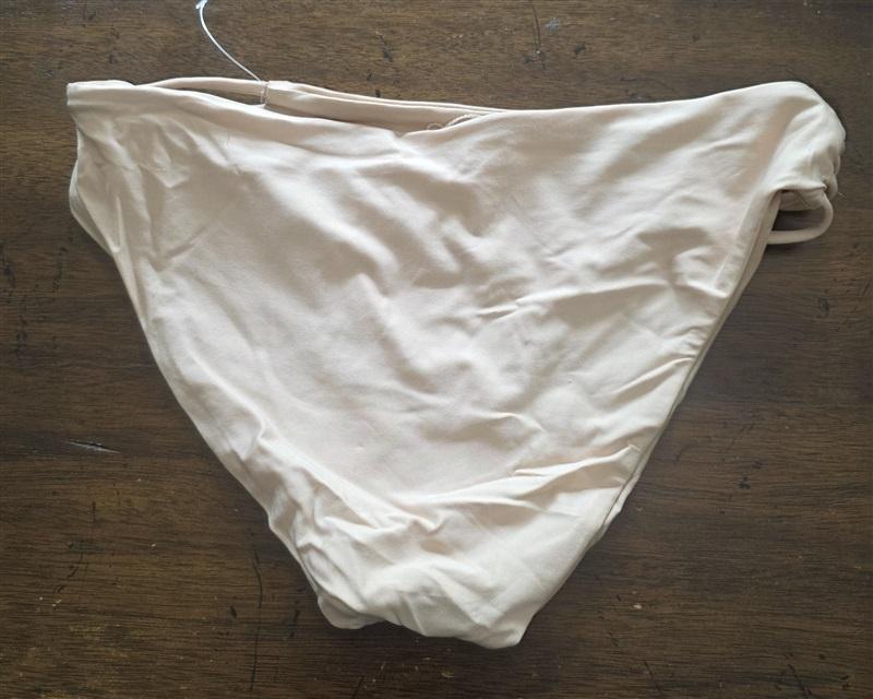 NWT Ella Moss S Retro Strappy Embroidered Bikini Swim Bottoms Beige 125744