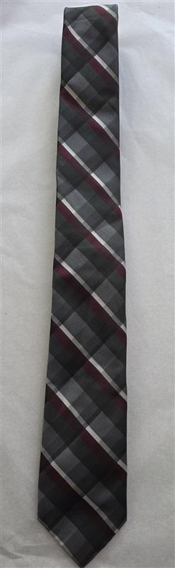 NWOT JF J.Ferrar Black Burgundy Plaid Men's Classic Formal Neck Tie 125793