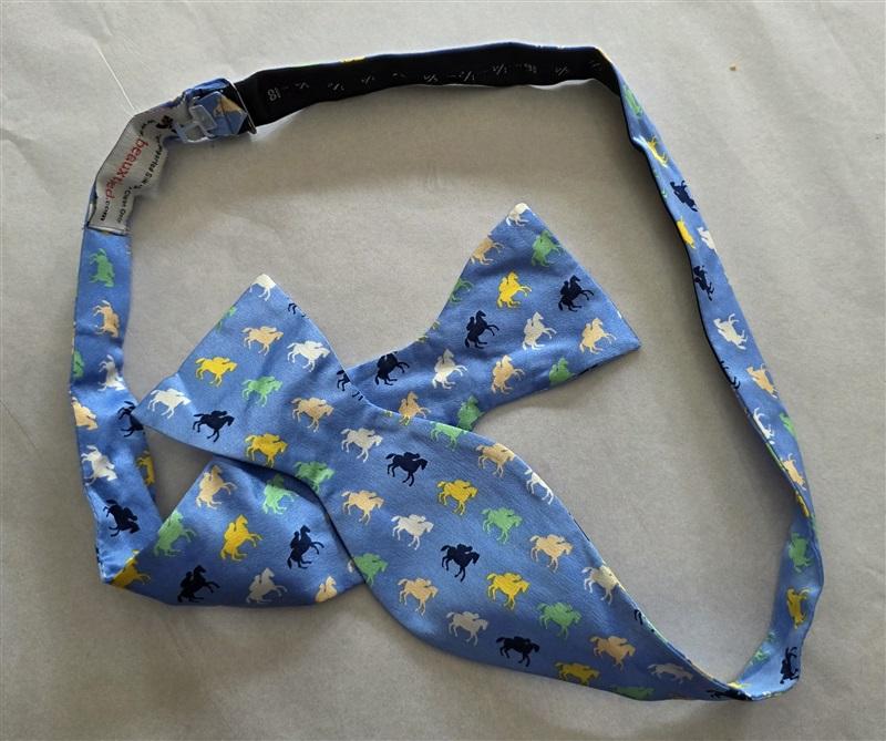 NWOT Beaux Tied Blue Horse Racing Bow Tie Formal Classic Style 125803