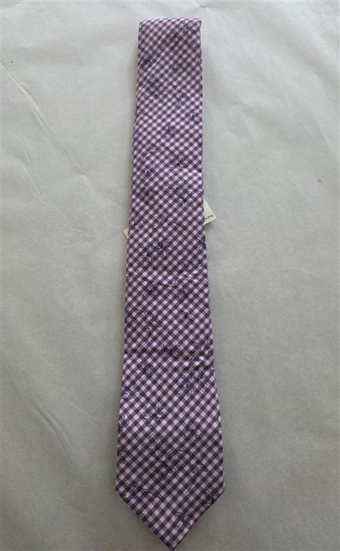NWT BarIII Beaufort Bird Purple Gingham Men's Neck Tie 125804