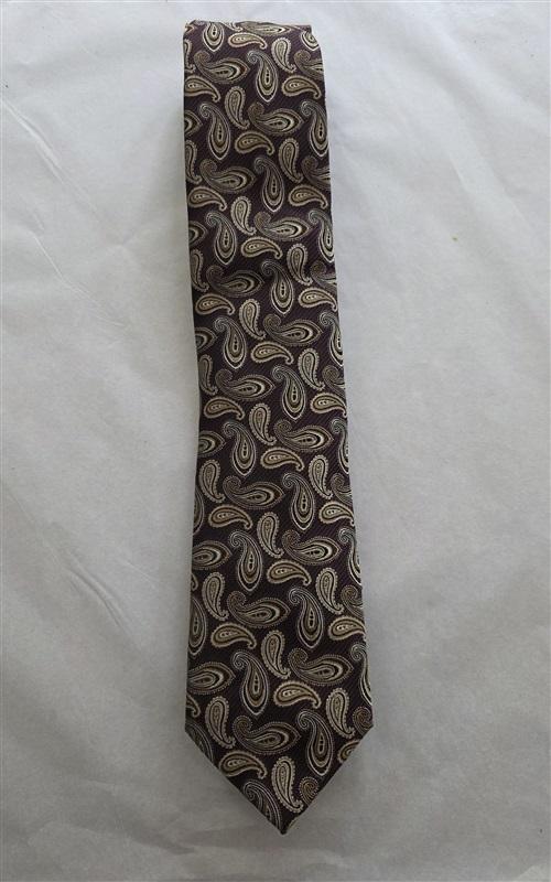 NWOT Saddlebred Brown Gold Paisley Men's Neck Tie 125810