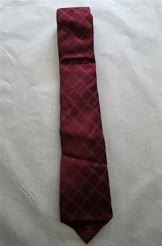 NWOT Michael Strahan Burgundy Silver 100% Silk Men's Neck Tie 125814