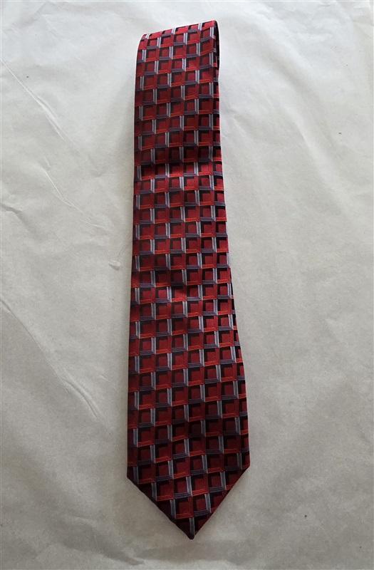 NWT Sparks John Sparks Red Blue Black Geometric Men's Neck Tie 125829