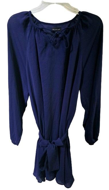 NWOT The Limited M Polar Blue Purple Belted Georgette Dress 125859