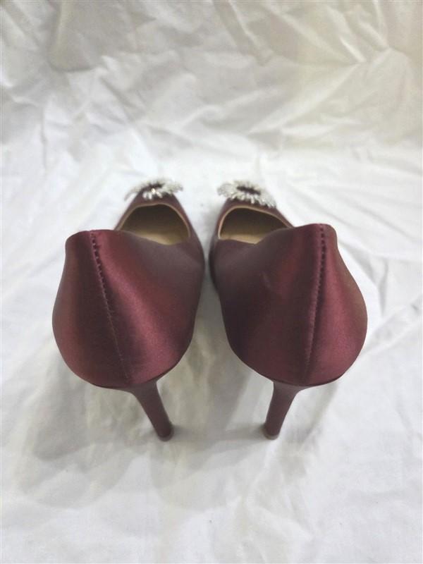 NWOTD Express 8 Classic Pointed Toe Rhinestone Burgundy Pumps 125871