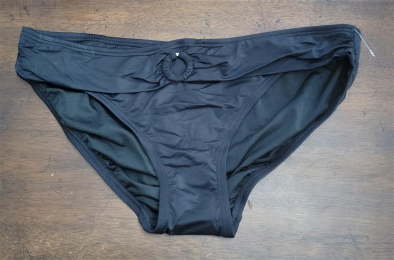 NWT Michael Kors Solid Black XL Banded Ring Cheeky Bikini Swim Bottom 125912