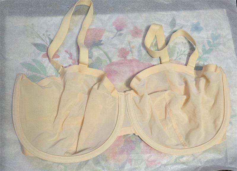 NWT CUUP 34F The Balconette Mesh Ivory Sheer Underwire Bra 126049