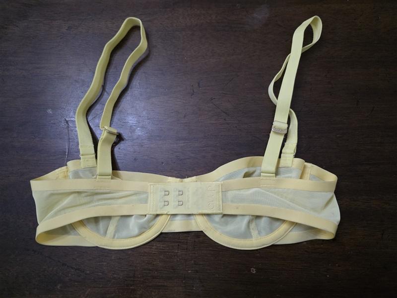 NWOT CUUP 30A The Balconette Mesh Yellow Sheer Underwire Bra 126153