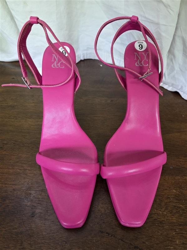 NWOT New York & Co 9 Alania Ankle Strap Dress Sandals Pink 126159
