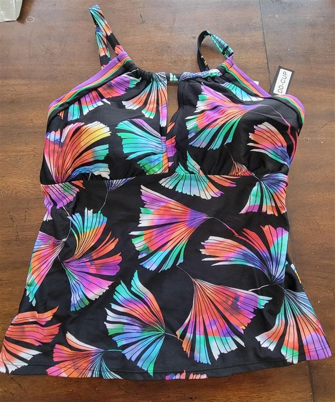 NWOT La Blanca 36DD High Neck Halter Tankini Swim Top 126165